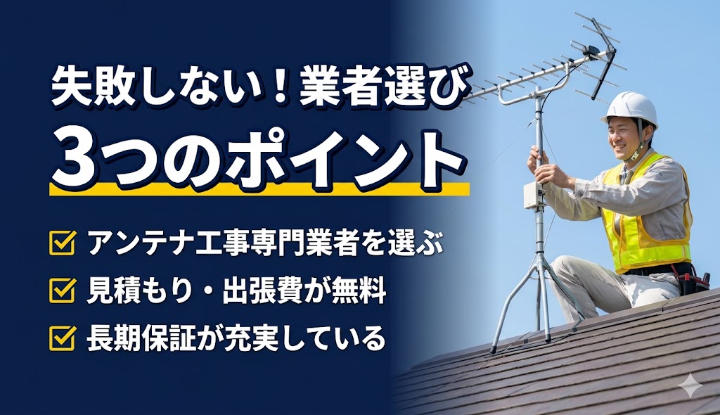 失敗しない！優良業者を選ぶ3つのポイント
